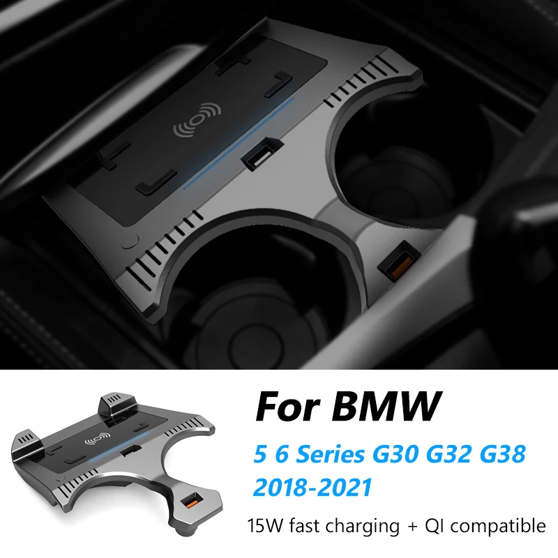 12V Car Wireless Charger For BMW 5 6 Series G30 G32 G38 2018 2021