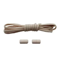 Elastic No-Tie Shoelaces with Metal Lock for Easy Slip-On Sneakers (Khaki)