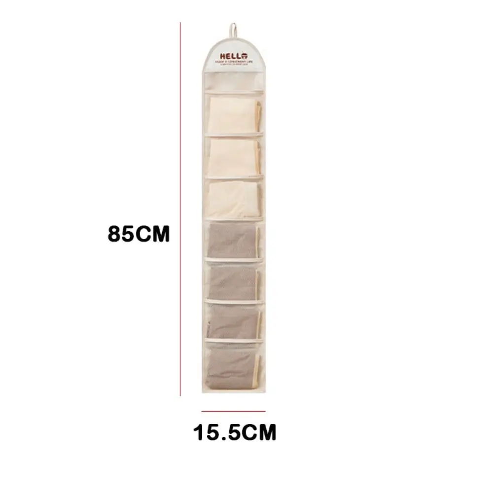 New 7 Grid Underwear Storage Bag Hanging Wall-mounted Sock Organizer Behind The Door Accessories Wardrobe Hanging Organizer 6
