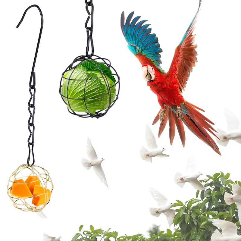 4Pcs Fat Ball Type Bird Hanging Feeder Suet Bird Suet Balls Holder For Feeding Metal Feeder Ball Energy Feeders