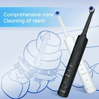 Brosse à dents électrique aste pour adultes, brosse à dents sonique T37, 3 modes, étanche IPX7, moteur 40,000 VPM, 4 têtes de brosse 5