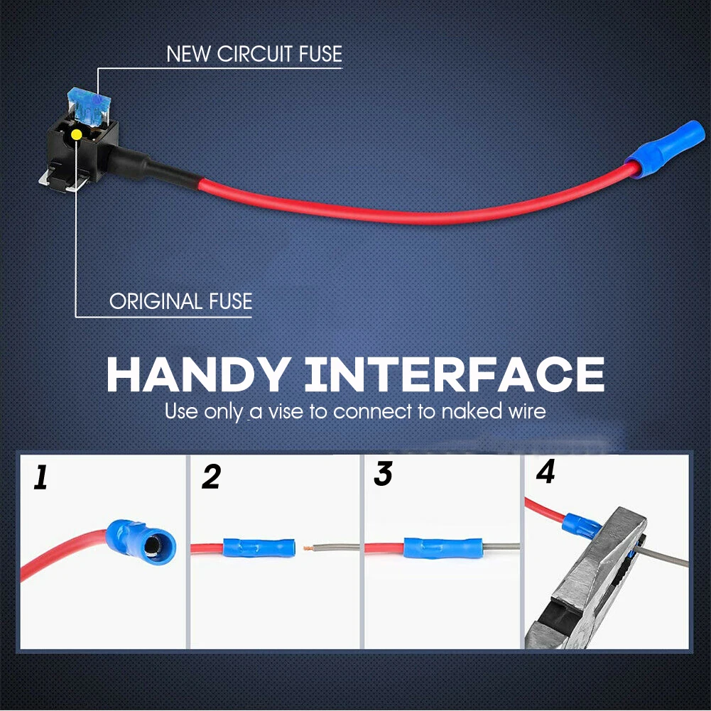 12v Low Profile Add A Circuit Fuse Tap 5pcs Car Mini Micro Blade Fuse Box Holder