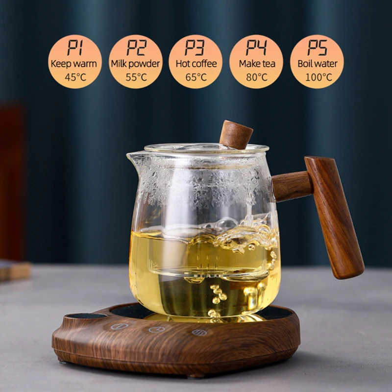 Cup Heater Coffee Mug Warmer Hot Tea Makers Warmer Coaster 5 Gear Temperature Cup Heaters Coffee Milk Tea Heating Pad 100&deg;C 220V