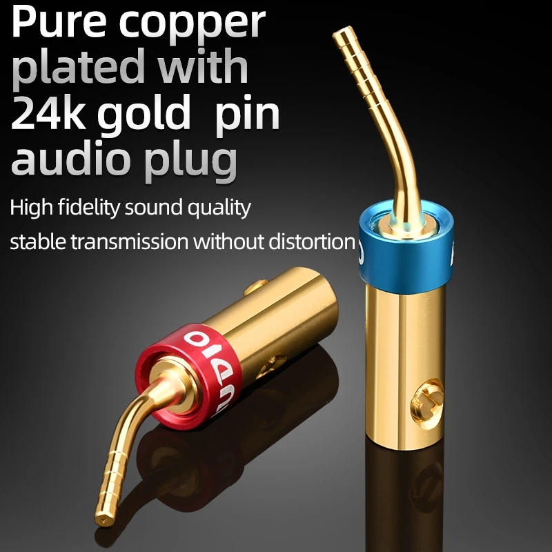 Banana Plug Cobre Puro Alto-falante Cabo Pino de Fio Parafusos Bloqueio Conector para Áudio de Alta Fidelidade Musical Peças - Image 3