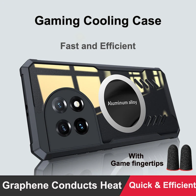 

For OnePlus 11 Pro Case 5G Aluminum Alloy Heat Dissipation Shell For OnePlus 11 Back Cover One Plus 11 Graphene Cooling Fundas