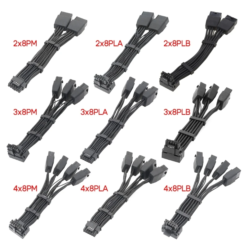 Y1UB 그래픽 카드 16PIN 암-3x8핀 4x8Pin 연장 케이블 PCI-E 5.0 12VHPWR