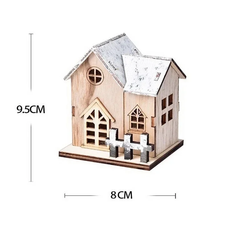 Description Picture 2 of itemLED Light Mini Wood House Model Luminous for Christmas Christmas Houses DIY Festive Wooden House Ornaments Kids New Year Gifts