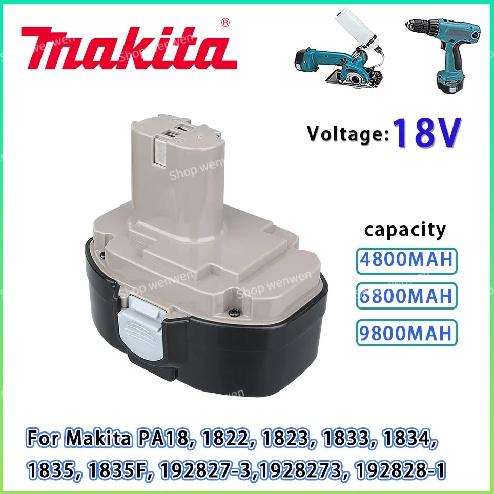 

Makita 18V 4800mAh/6800mAh/9800mAh Ni-MH Battery Replace PA18 1822 1823 1833 1834 1835 1835F 192827-3 192829-9 193102-0