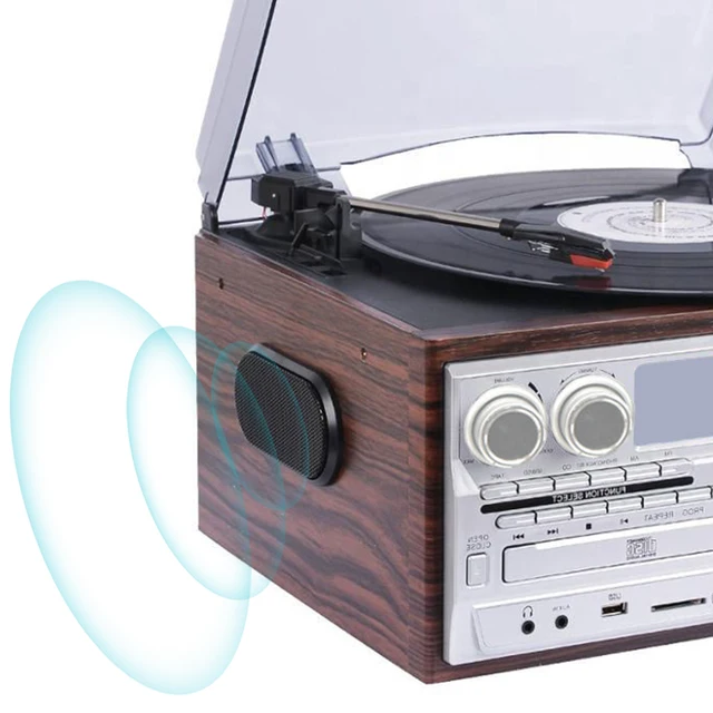 Cd Player Looptone In Speed Bluetooth Vintage Turntable Cd