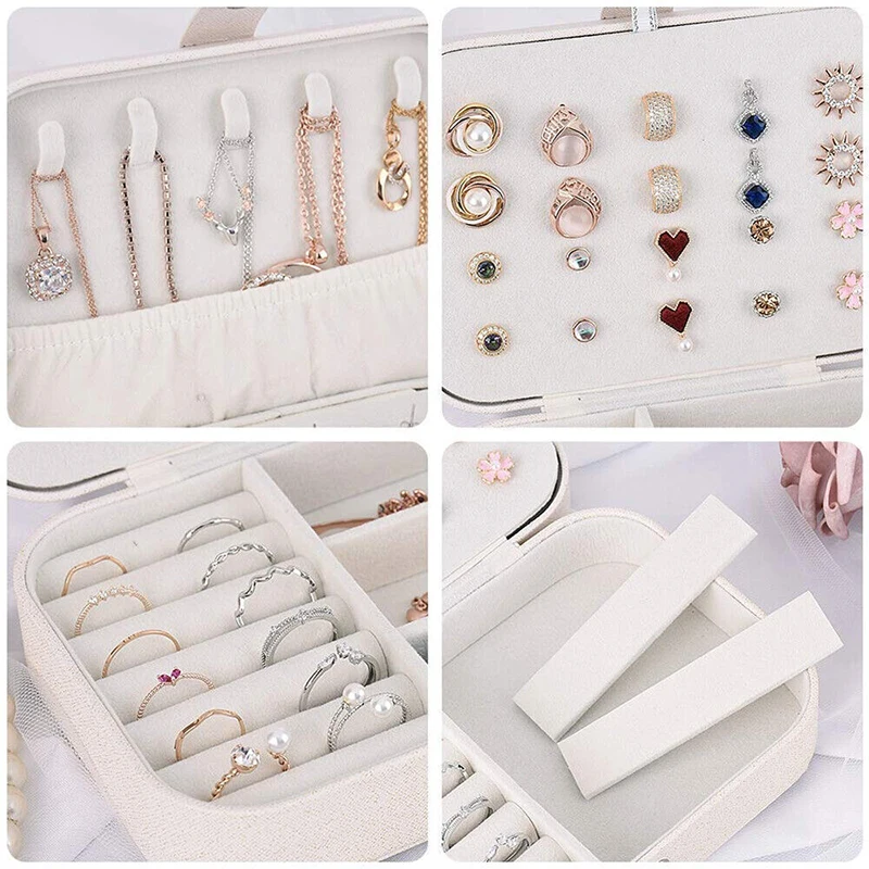 Large Capacity Jewelry Box Double Drawer Earrings Necklace Ring Storage Box Outdoor Travel Portable Jewelry Storage Box 14 Large Capacity Jewelry Box Double Drawer Earrings Necklace Ring Storage Box Outdoor Travel Portable Jewelry Storage Box