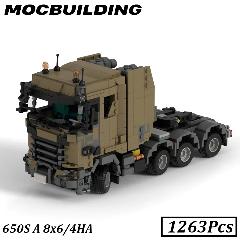 

650S A 8x6 4HA Container Tractor MOC Building Bricks Assemble Trailer Unit Tower Head Truck Toy Display Birthday Gift