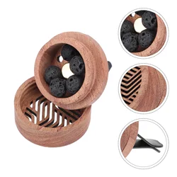 Wooden Carved Aromatherapy Car Vent Clip and Air Freshener (Assorted Color)
