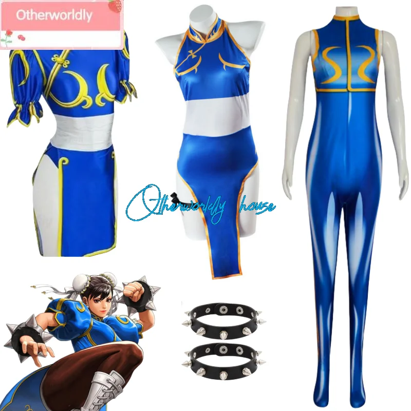 Cosplay Life Chun-Li – Disfraz De Street Fighter Para Mujer, Traje Con Qipao, Moño Y Cinturón, Disponible En Negro Y Azul, Ideal Para Halloween, Convenciones Y Fiestas De Cosplay