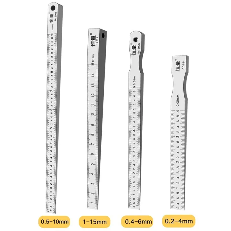 Stainless Steel Slope Ruler Flatness Detection Feeler Gauge Gap Detection Ruler Slope Gauge Gap Wedge Feeler 0.05