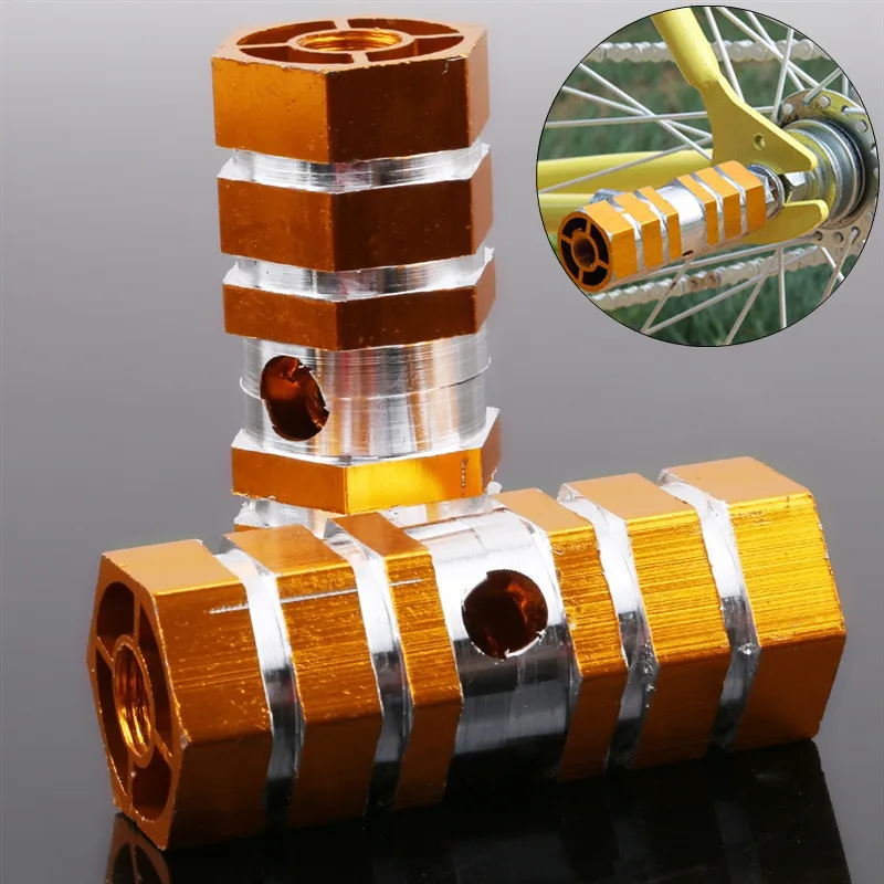 1PairNonslipMTBBikeFootrestLeverAluminumAlloyFrontPegs