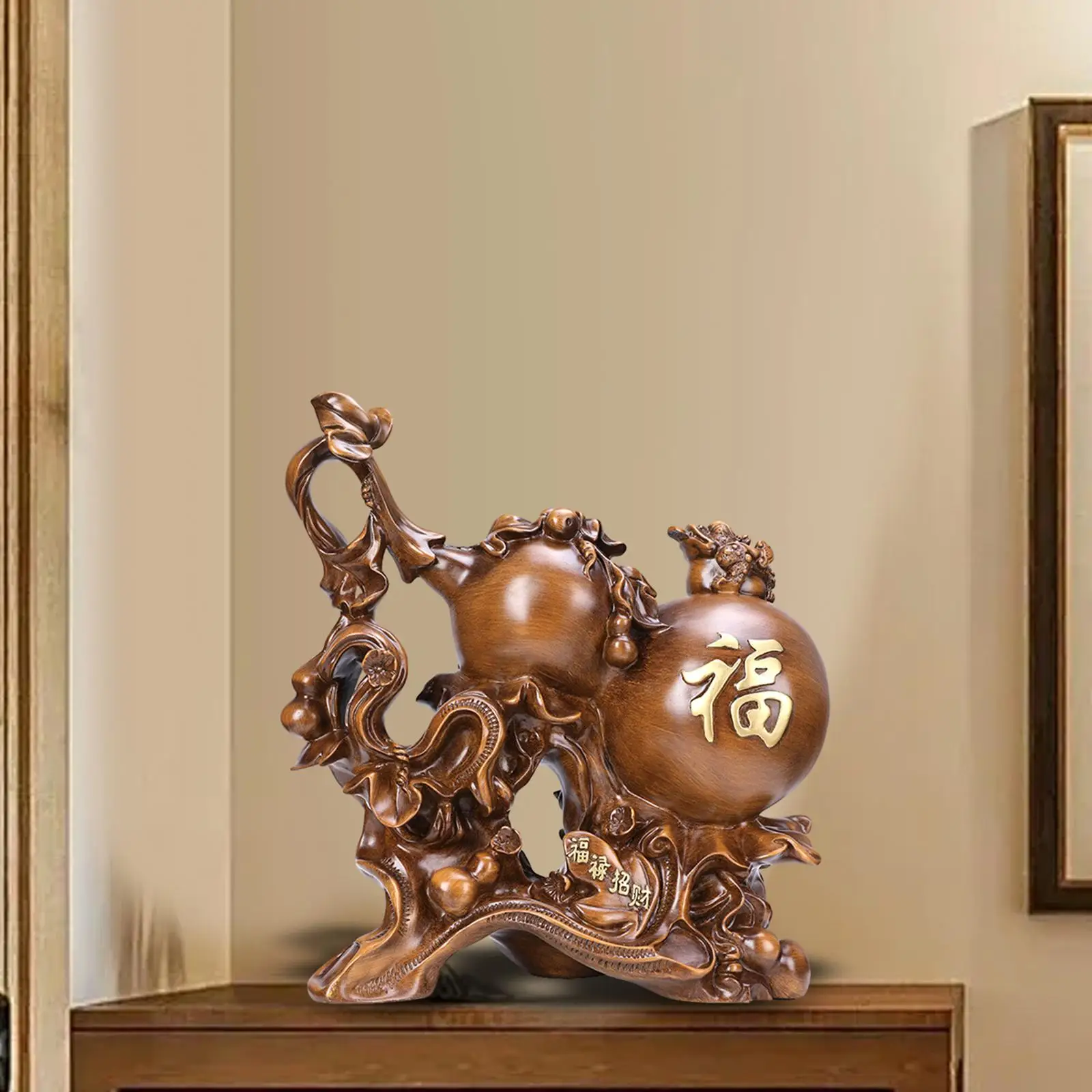 

Resin Gourd Statue Crafts Chinese Feng Shui Gourd for Office
