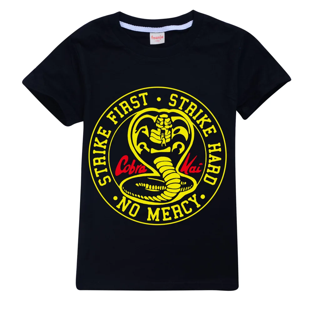 

Cartoon Cobra Kai The Karate T Shirt Kids T-Shirts Children's Clothing Girls Tshirt Baby Boy Clothes Summer Cotton Kawaii Top