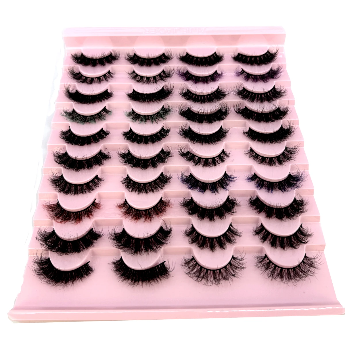 Description Picture 5 of itemwholesale mink eyelashes 3D Natural False 20 pairs Lashes Fluffy Wispy Natural Cross Cat eyeLashes Eyelash Extension Makeup