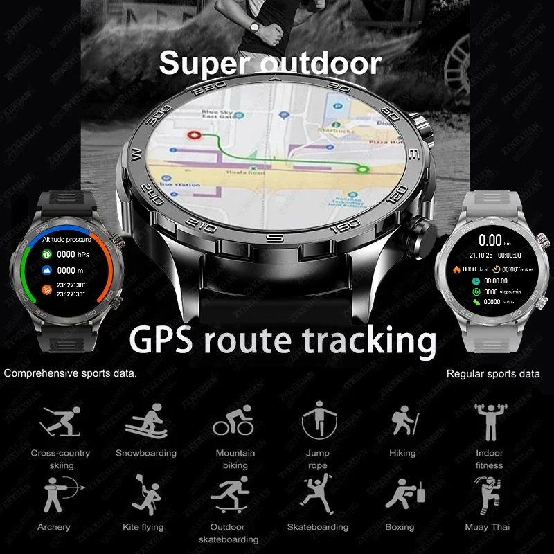 2025 New Bluetooth Call Smart Watch Men For Huawei AMOLED HD Large Screen Heart Rate NFC IP68 Waterproof GPS Sports Smart Watch 3