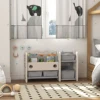 Qaba Kids Toy Storage with 4 Storage Boxes, Bookshelves, Cream White 2