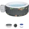 Large Round 2 To 3 Person Inflatable Hot Tub Portable Outdoor Spa with 110 AirJets and EnergySense Cover, Bathtubs 1