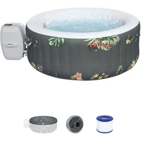Large Round 2 To 3 Person Inflatable Hot Tub Portable Outdoor Spa with 110 AirJets and EnergySense Cover, Bathtubs 1