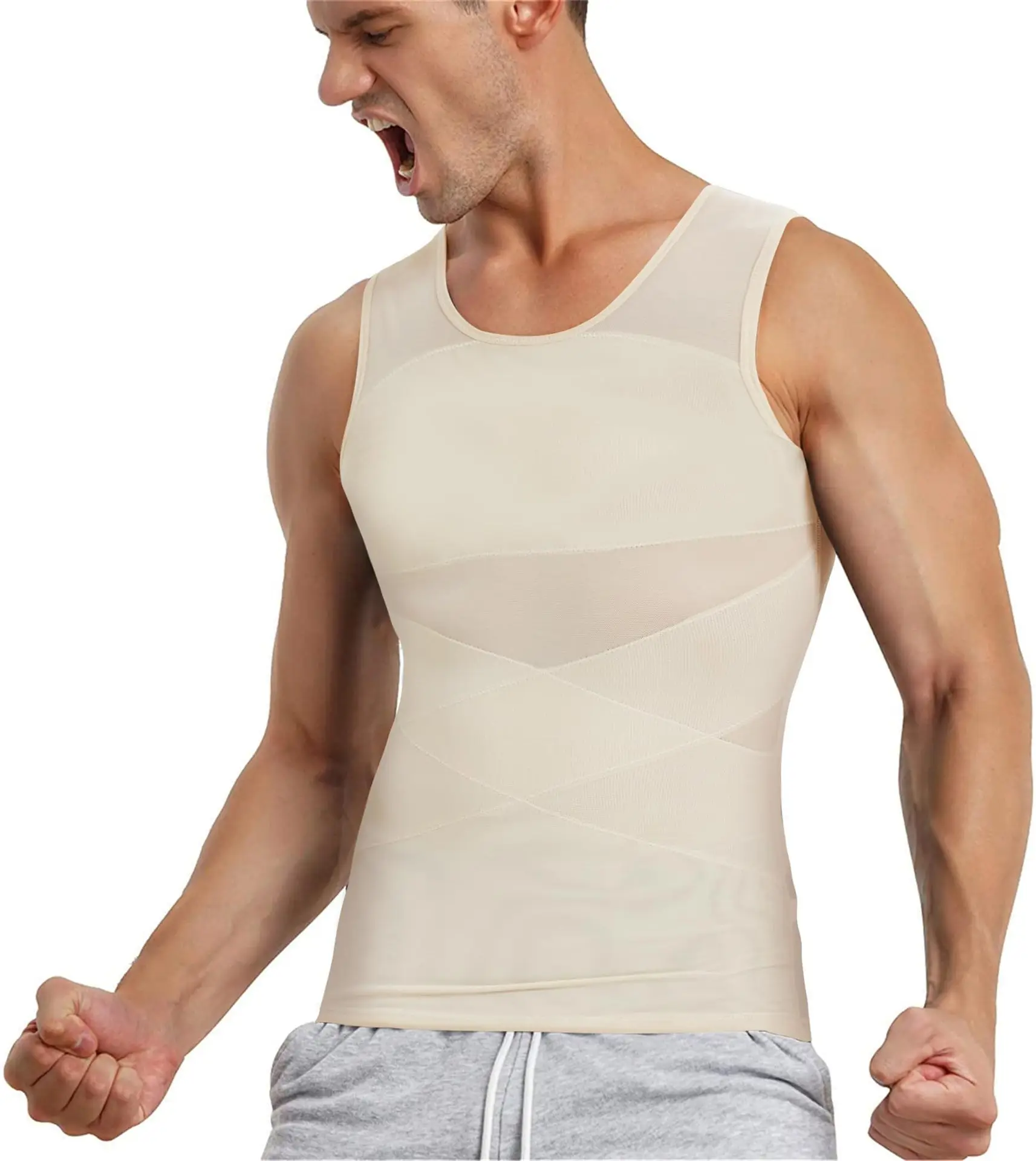 Men Bodysuit Breathable Shapewear Slimming Vest Corset Man Mesh Body Shaper Compression Undershirt Girdle Sleepwear Man Clothes 17 S3a421ea211de423187a45940ed94a8dbl