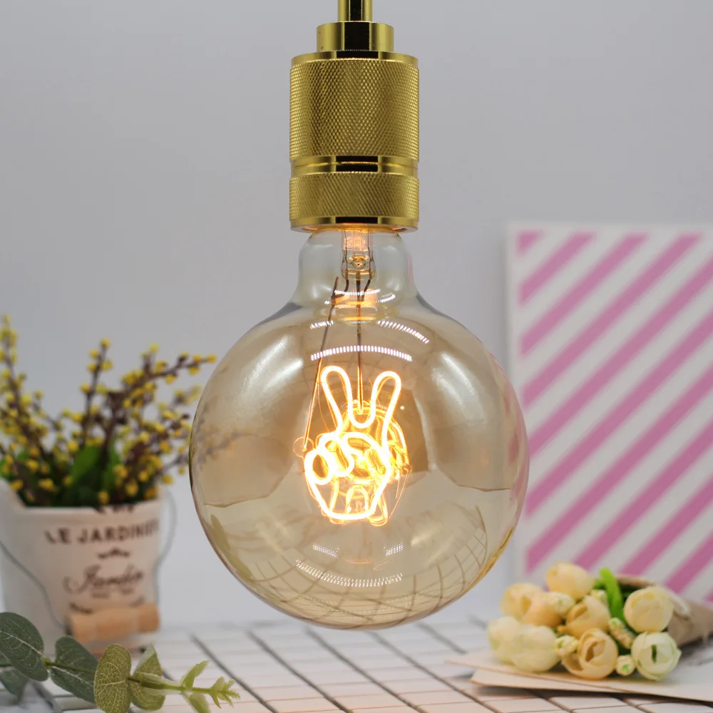 motion sensor night light Retro Edison Bulb Dimmable Led Filament LOVE G125 Decoracion Vintage Glass Night Light Bulb Industrial String Lights for home led night light