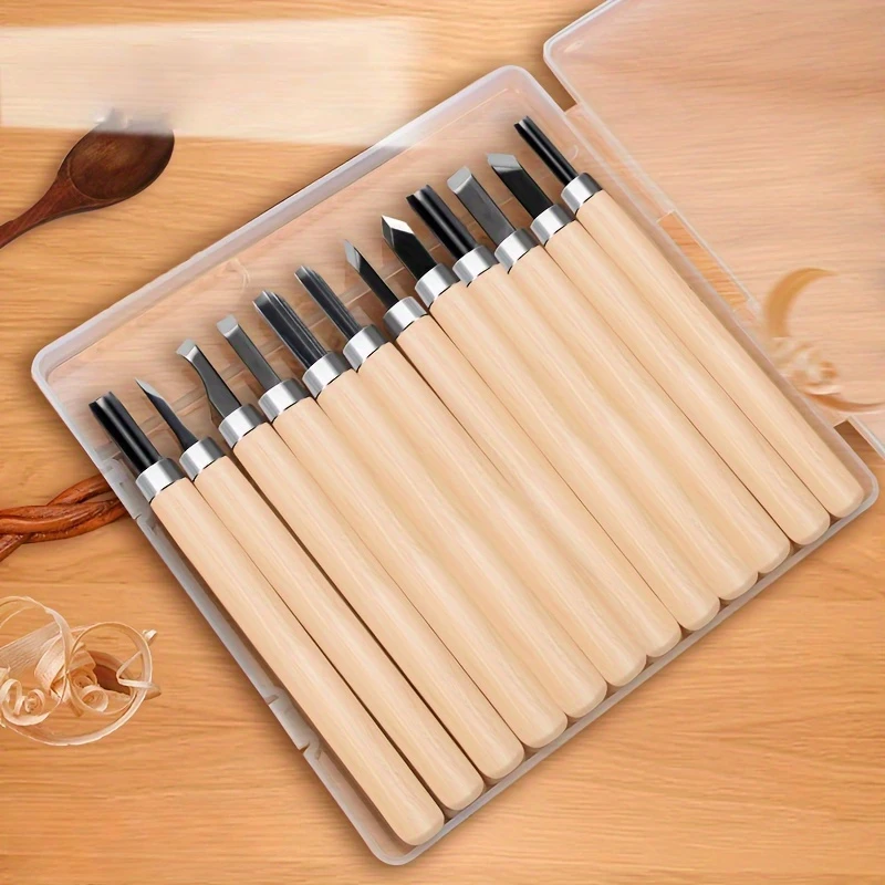 Wood Carving Knife Tool Chisel Set Professional Wood Carving Chisel Hand Tool Basic Detail 12 Piece