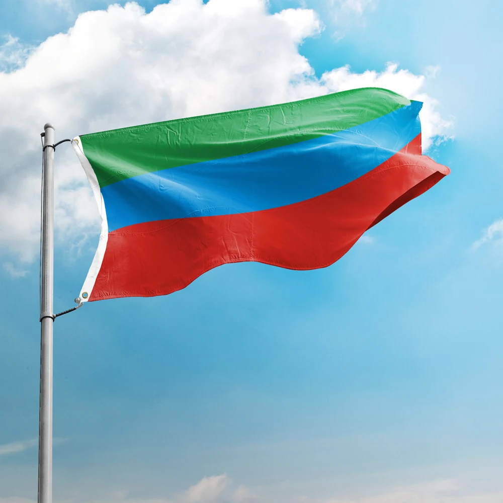  Republic of Dagestan Flag 3' x 5' for a pole - Russia - Russian  flags 90 x 150 cm - Banner 3x5 ft with hole - AZ FLAG : Patio, Lawn & Garden