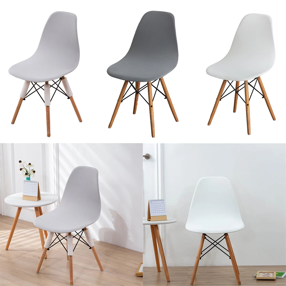 Scandinavian Black Gray Chair Cover Solid Color Dining Chair Dustproof Cover Armless For Kitchen Living Room Office chair cover
