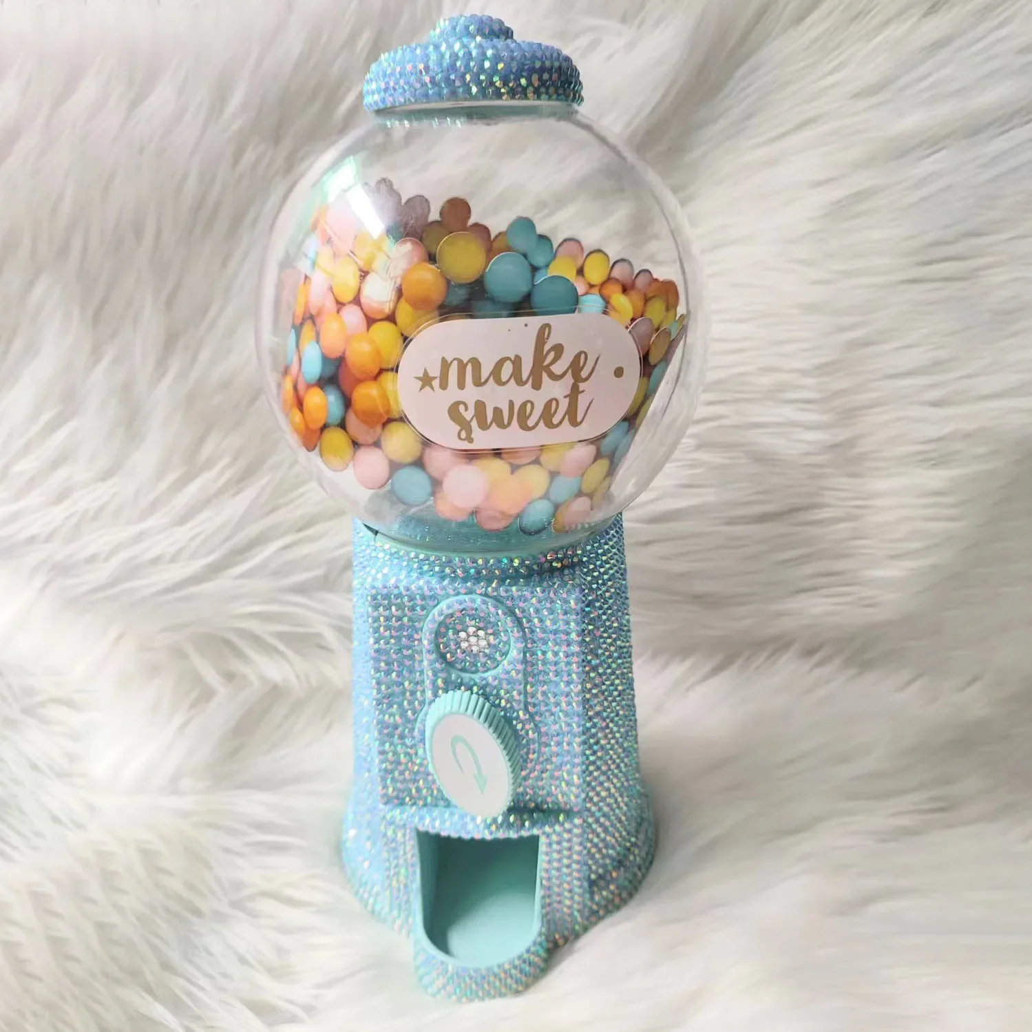 Sparkling Rheinstone Candy Machine Gumball Dispenser Coin Sorter Money Box Large Small Candy Dispenser Kid Gift Party Decoration 3