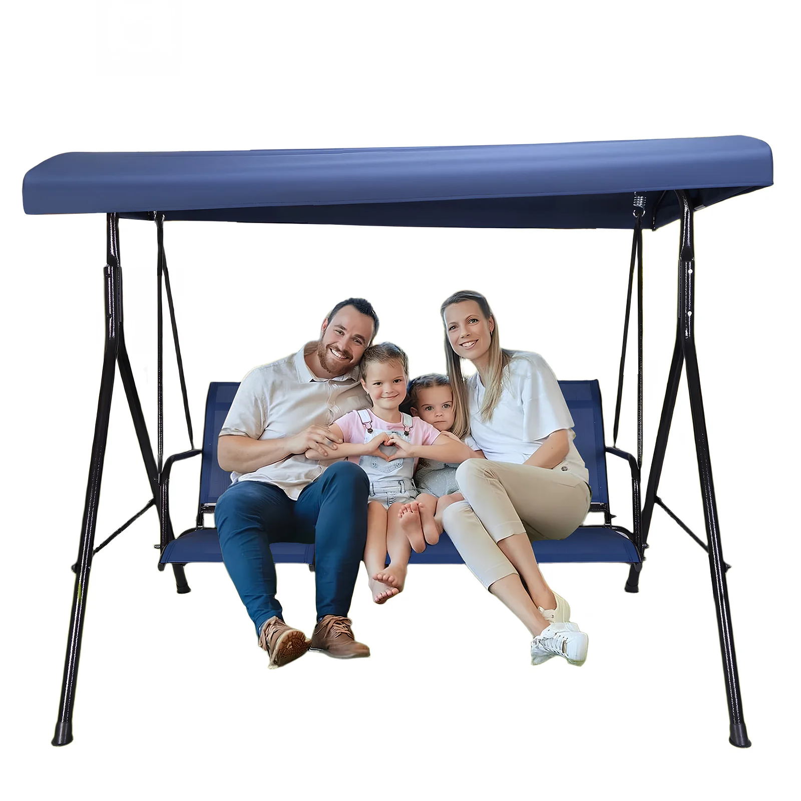 3-Seat Patio Porch Swing Swing Canopy Patio Swing with Canopy Garden Courtyard Swing Bench Playground Swing Chair Top Cover