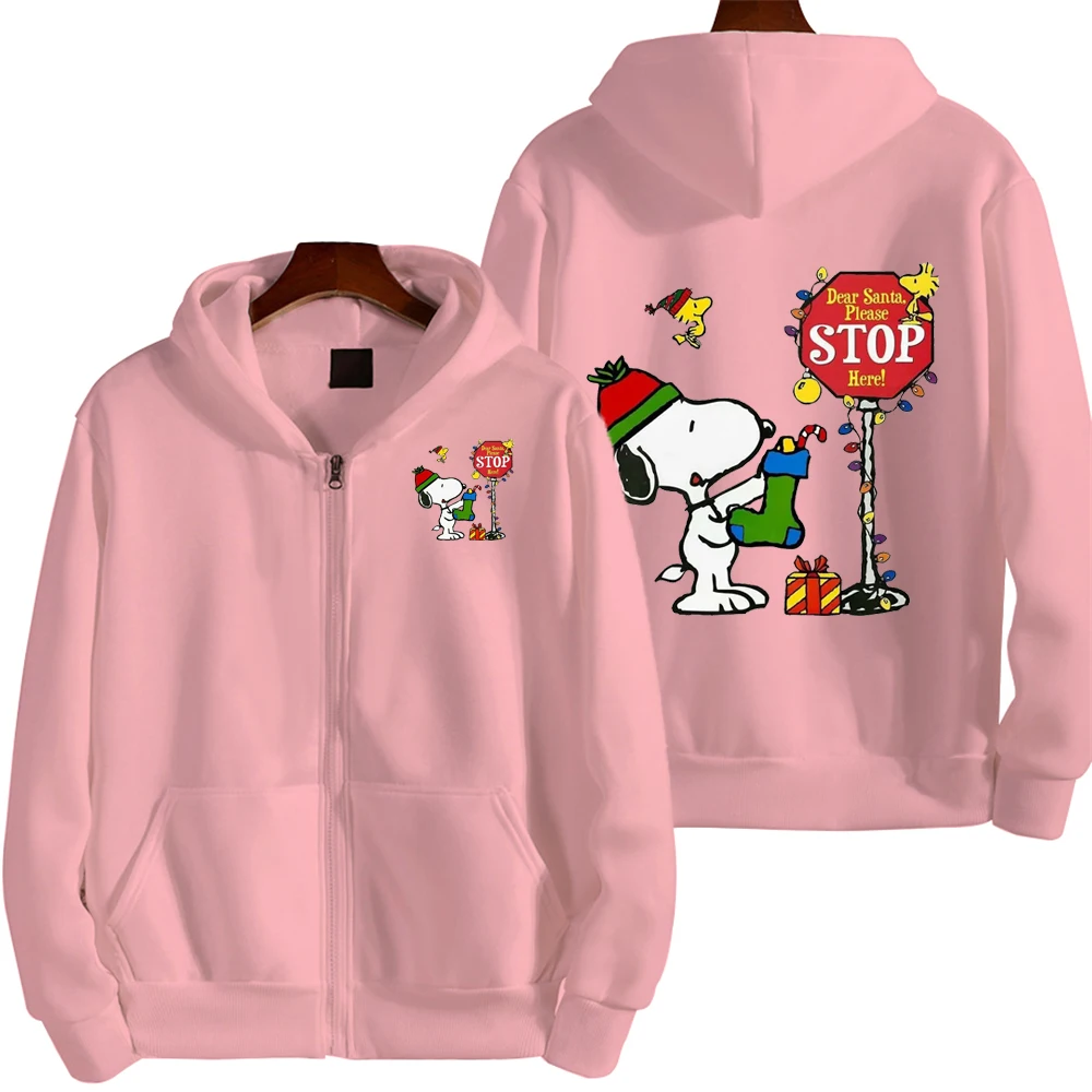 thumbnail image 1 of Sudadera con capucha de dibujos animados de Snoopy Charlie Brown para hombre y mujer, sudadera de gran tamaño con cremallera, nueva chaqueta de pareja de dibujos animados de anime, 1 of 4