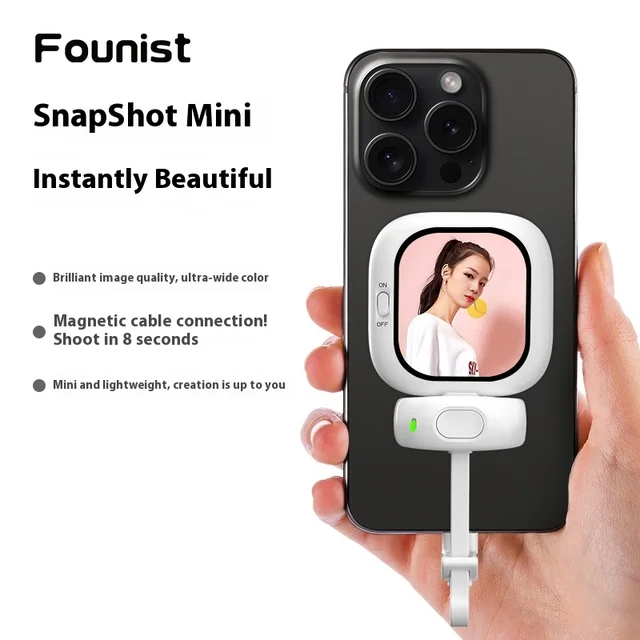 Founist Vlogmate Magnetic Selfie Monitor Bluetooth Remote Control Amoled Screen Portable For Iphone 5-12 13 14 15 16 Accessories 3