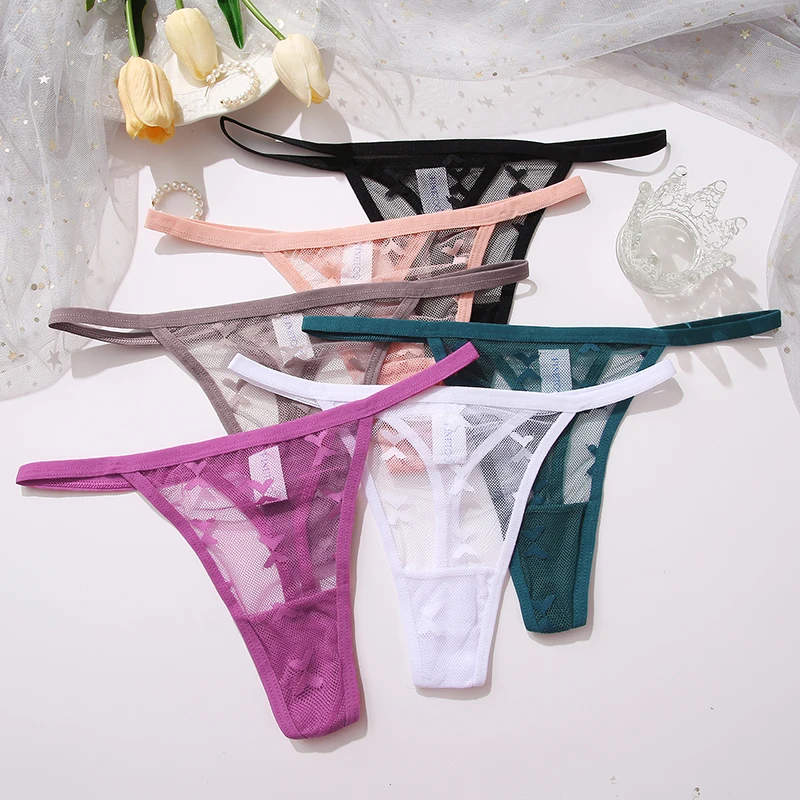 1pc Perspective G String Thong Sexy Transparent Women Panties Solid ...