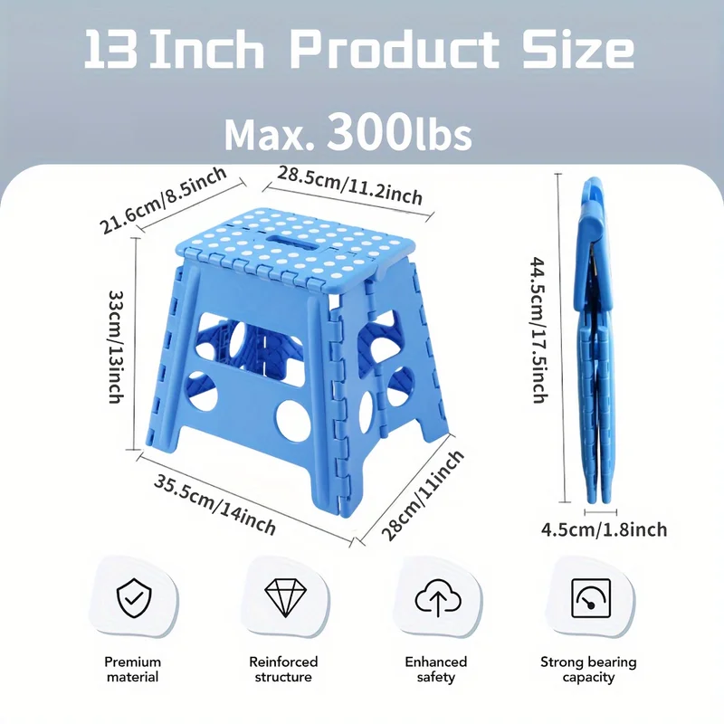 1 Non Slip Folding Stool,portable And Lightweight Stool With Handle,suitable For Outdoor Camping,fishing,picnicking And Travel