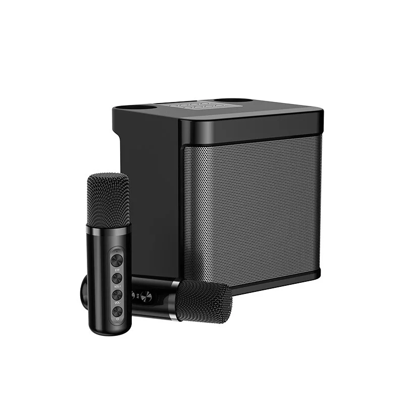 

Dual Microphone Karaoke Machine Household Room Car KTV Outdoor Portable Speaker with 2 Wireless Mic Super Cube 777