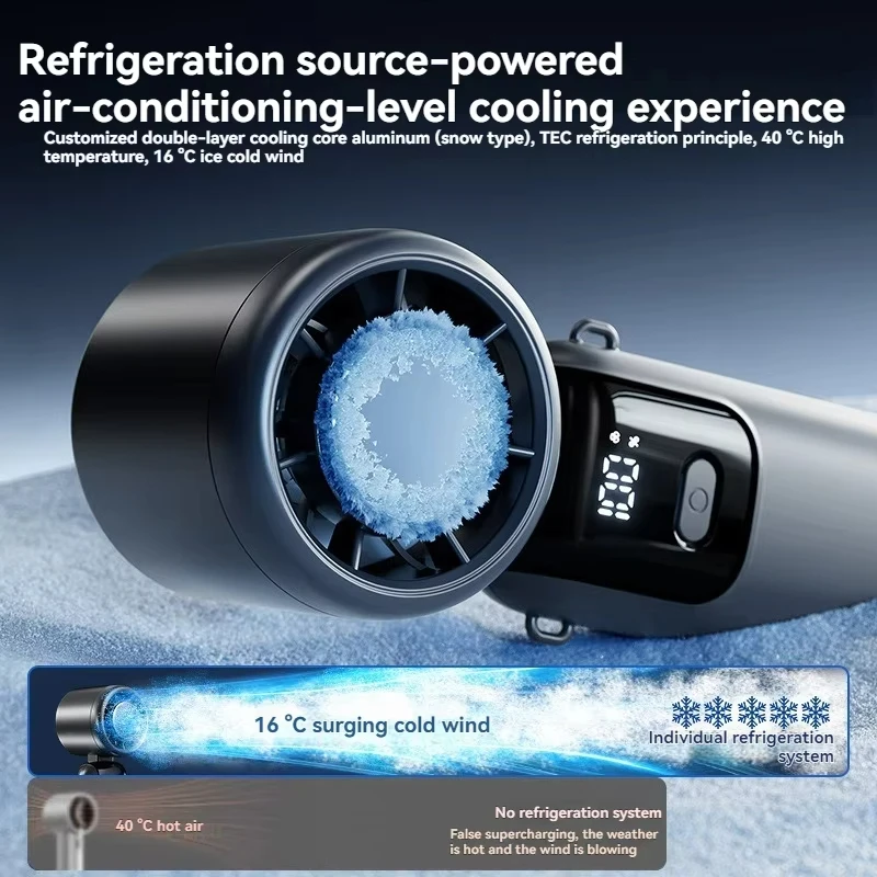 2025 Hanging Ice Pack Handheld High-speed Folding 100 Speed Infinitely Adjustable Fan Portable For Outdoor Neck_voghion.com