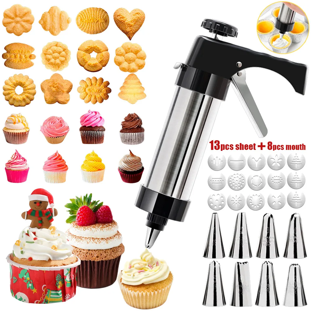 CookiePressGunandIcingSetChristmasSpritzAlloyChurroMakerWith