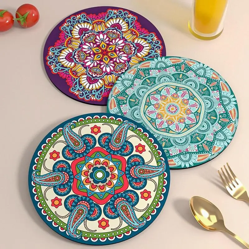 

Kitchen Table Place Mats Silicone Non-slip Drinking Coaster Set Heat Resistant Drink Cup Coasters Nonslip Pot Holder Coaster Pad