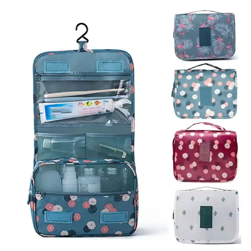 Multifunctional Travel Hook Wash Bag Cosmetics Storage Bag Waterproof Toiletries Beauty Organizer Ladies Bathroom Storage Bag