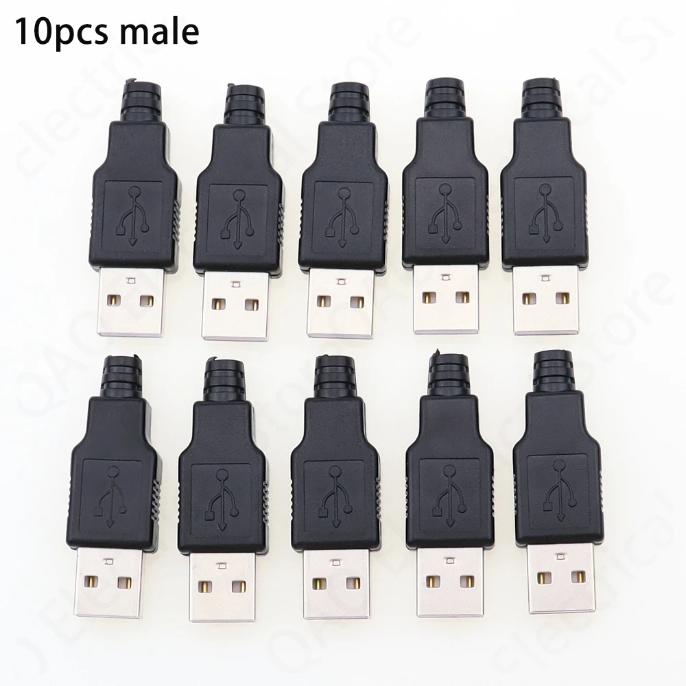 IMC heiße Neue 10 stücke Typ A Stecker USB 4 Pin Stecker Buchse Stecker Mit Schwarz Kunststoff Abdeckung – Detail 1
