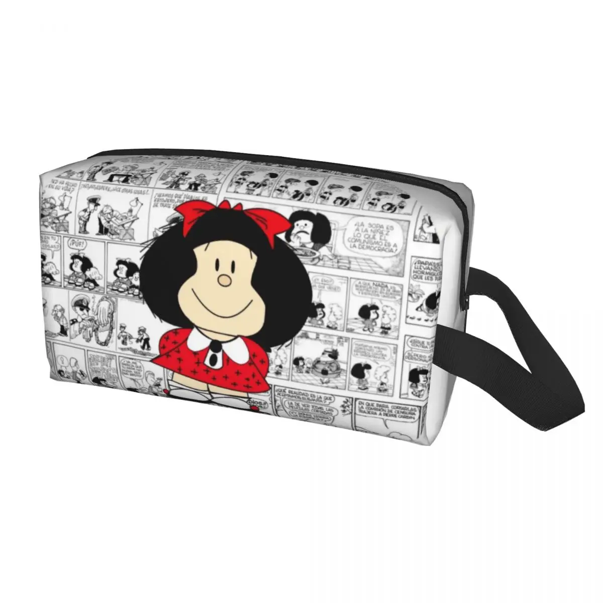 

Дорожная косметичка на заказ Mafalda из мультфильма Quino Comics, Женский органайзер для туалетных принадлежностей для макияжа, женский набор для хранения косметики