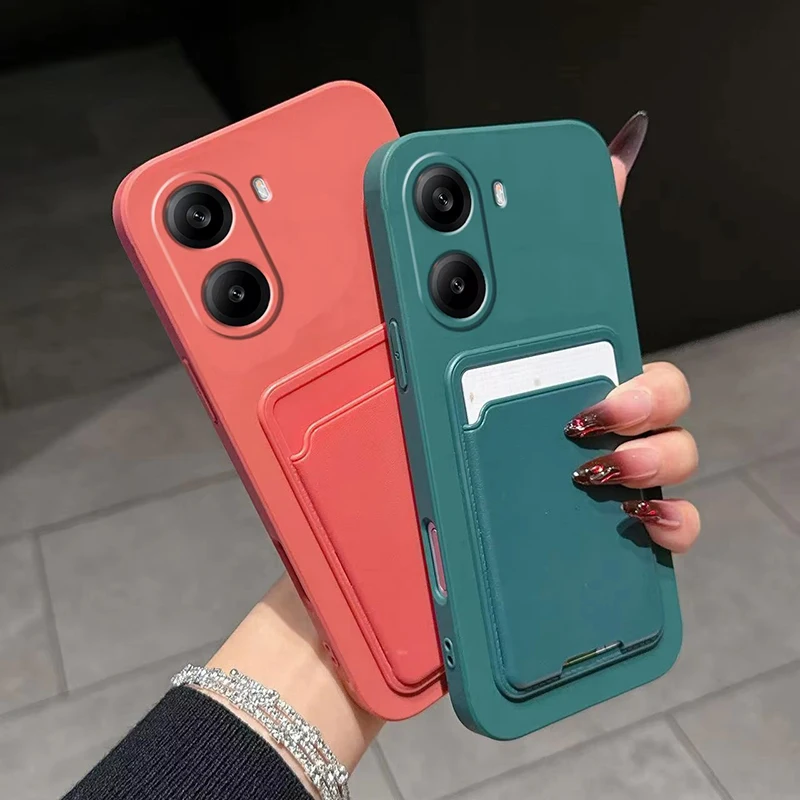 Luxus Flüssigkeit Silikon Karte Slot Tasche Halter Telefon Fall Für iPhone 17 16 15 14 Plus 13 12 11 Pro Max XS 7 8 SE Brieftasche Zurück Abdeckung