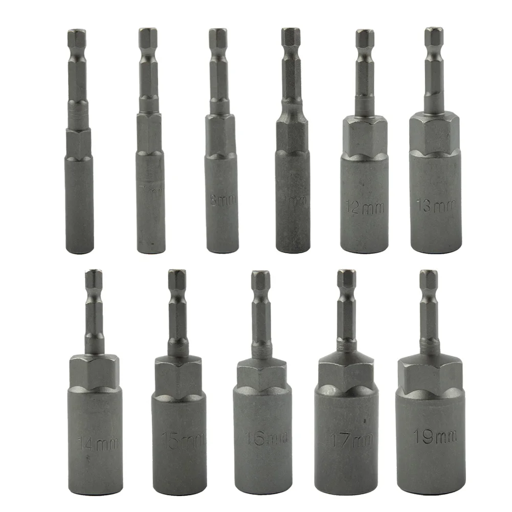 

1 PCS Magnetic Hex Sockets 80mm Length 1/4" Hex Drive Socket Impact Nut Bolt Drill Bits For Pneumatic Screwdriver Hand Tools