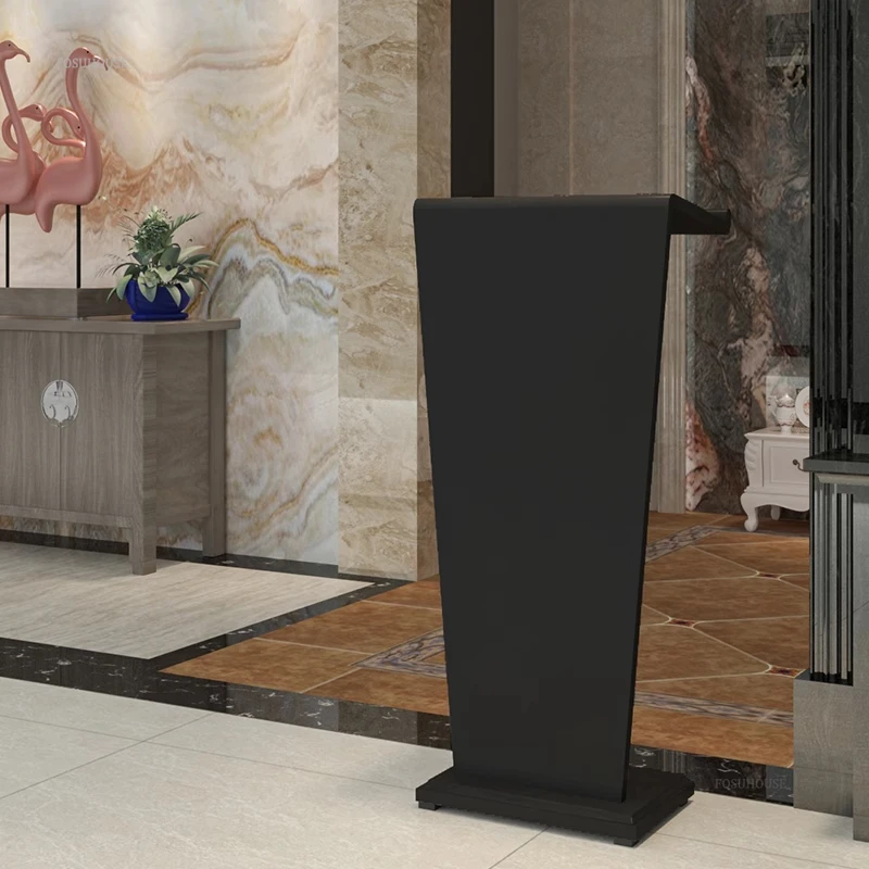 Minimalist Reception Desks Hotel Welcome Reception Counter Modern Light Luxury Office Furniture Host Podium for Conference Room