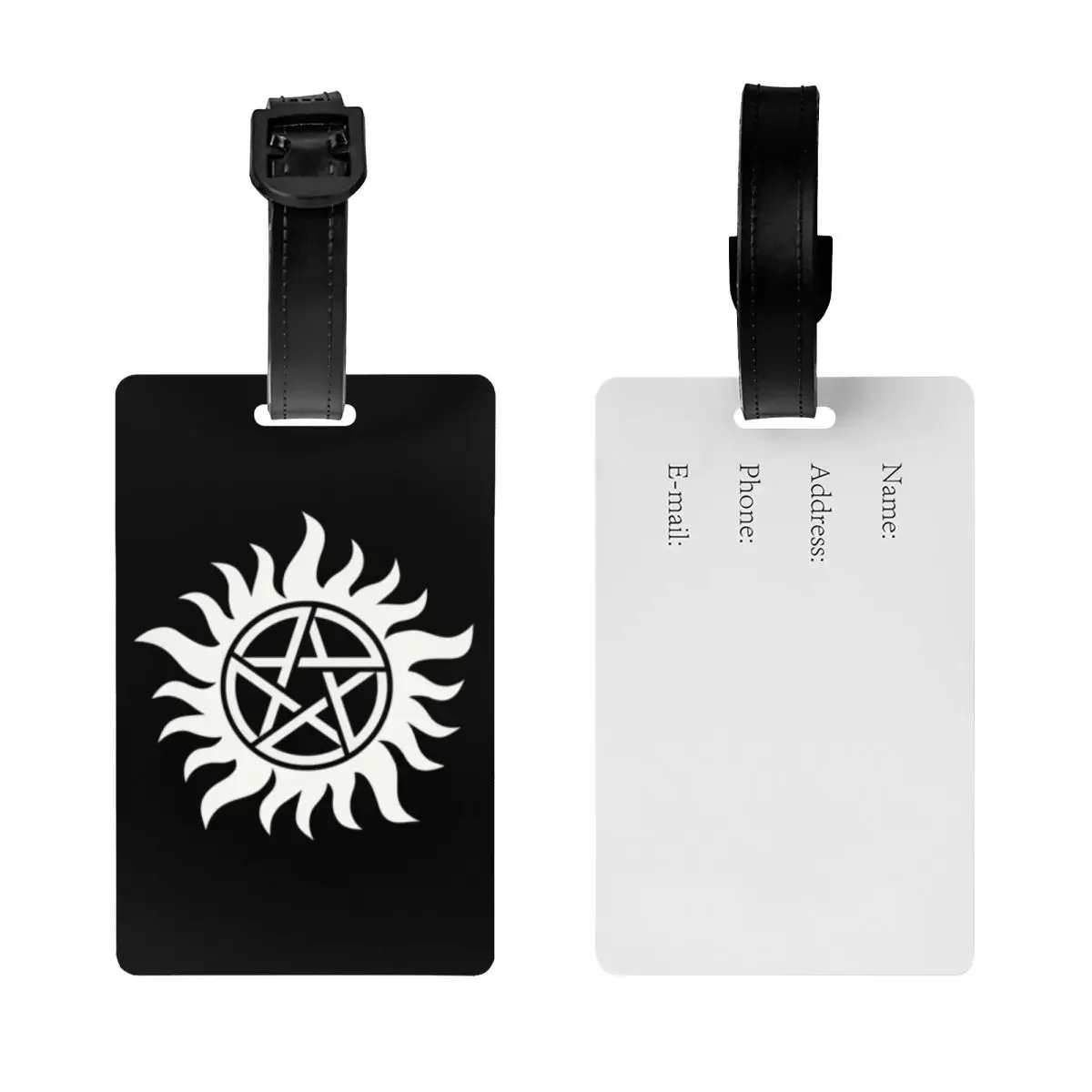 Supernatural Luggage Tag With Name Card Supernatural Winchester Dean Winchester Sam Cover ID Label for Travel Bag Suitcase 2