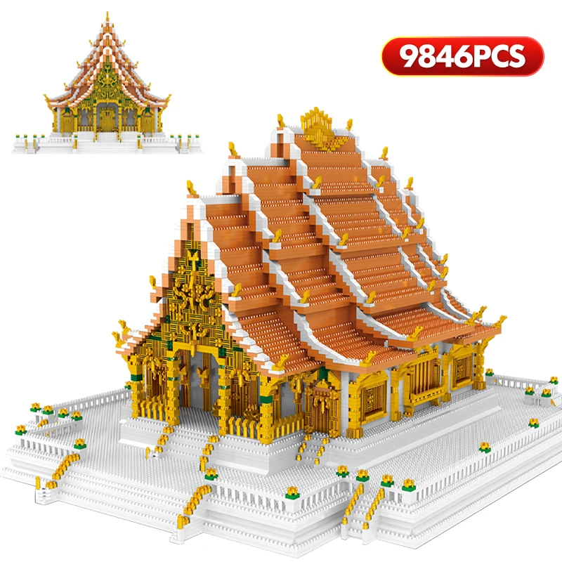 

9846pcs City Mini World Famous Thailand Palace Architectural Model Building Blocks Simulation Bricks Toys for Children Gifts