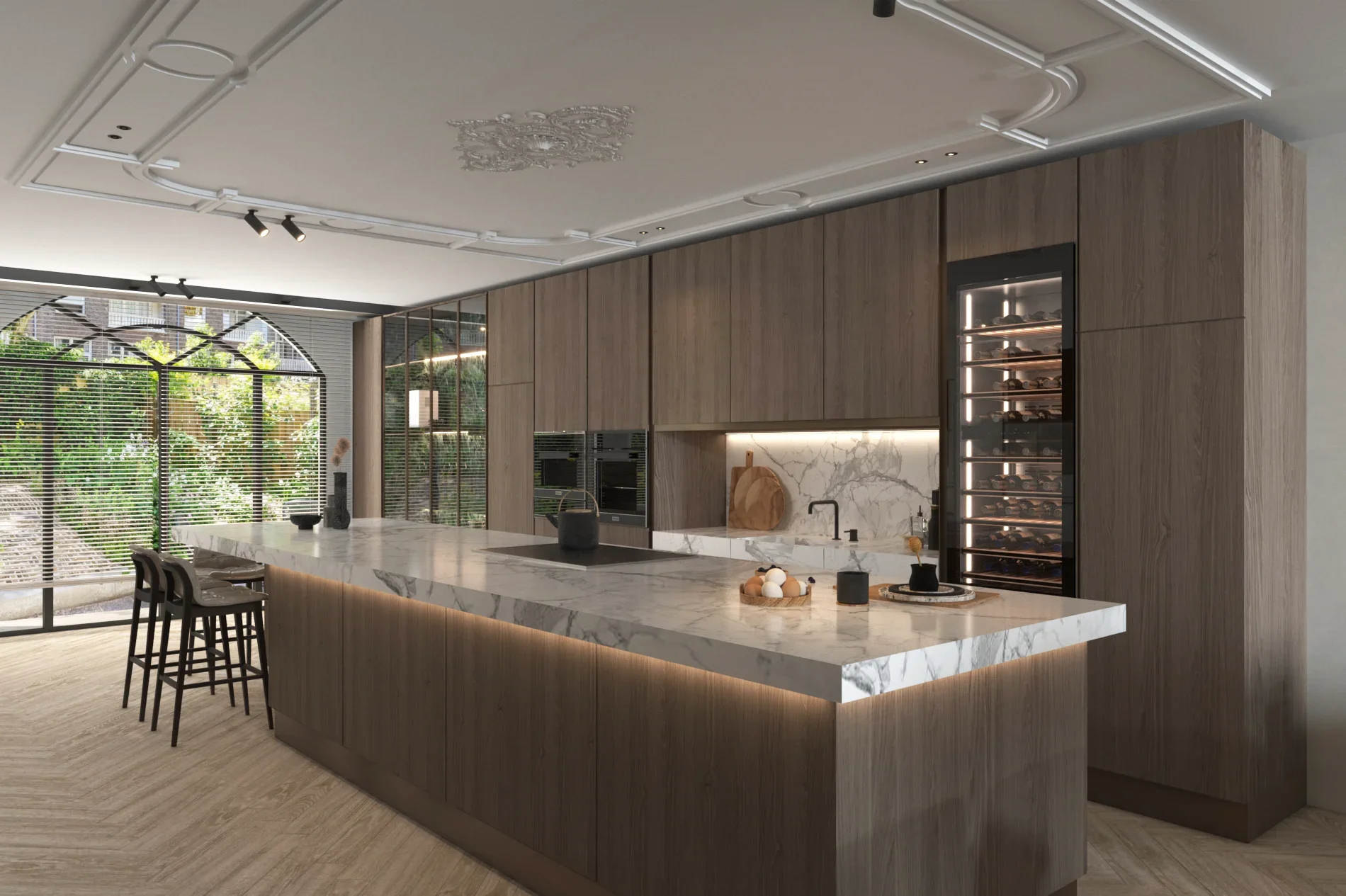 Luxury Island Solid Surface Plywood Storage Kitchen Unit Set Modern Corner Cabinet Wall Kitchen Cabinet Lift System